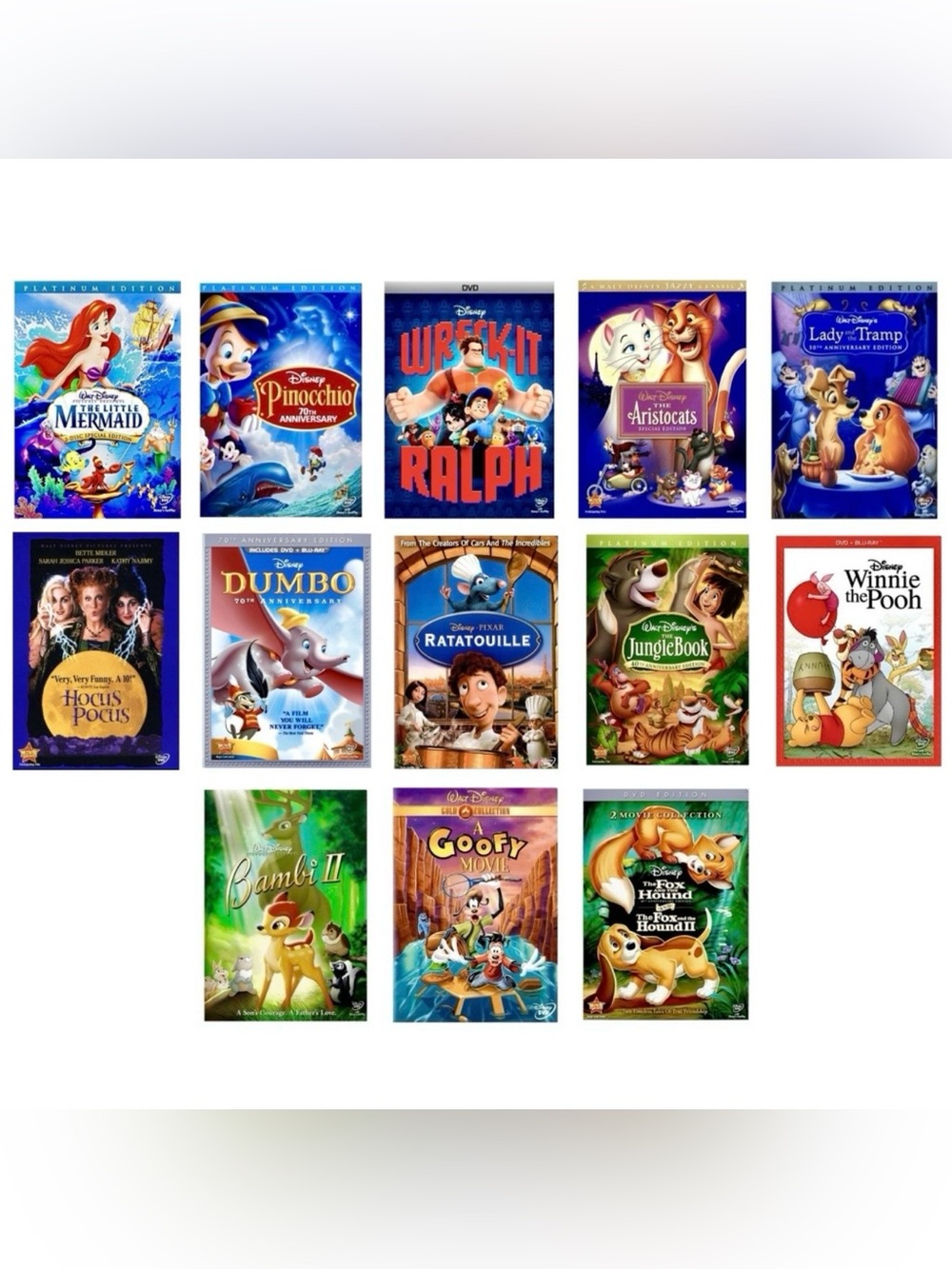 Lot Of 13 Brand New Sealed Disney Animated Children And Family DVDs